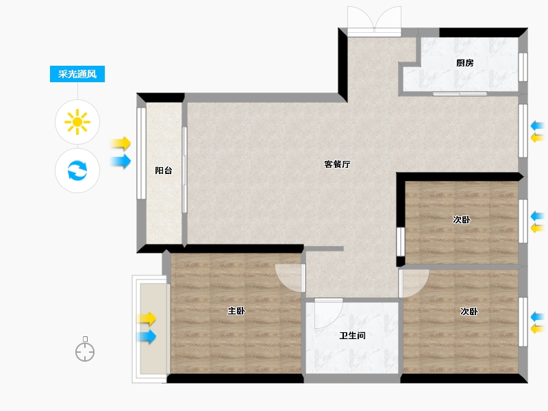 内蒙古自治区-包头市-住建风景-95.00-户型库-采光通风