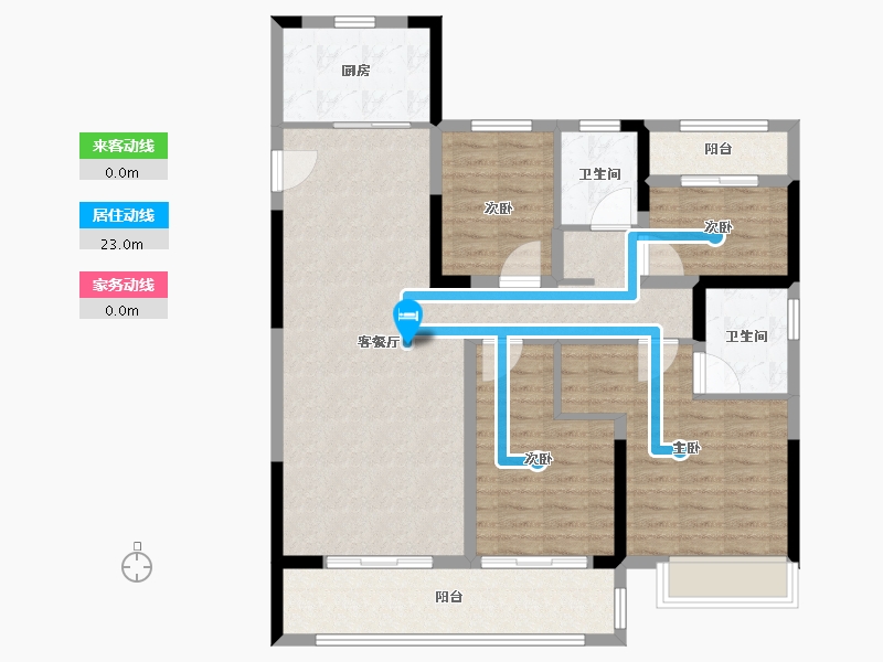 河南省-郑州市-美的智慧城·锦樾-106.40-户型库-动静线