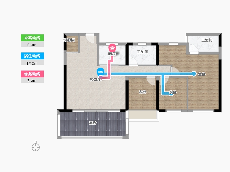 湖南省-株洲市-株洲建发缦云-89.60-户型库-动静线