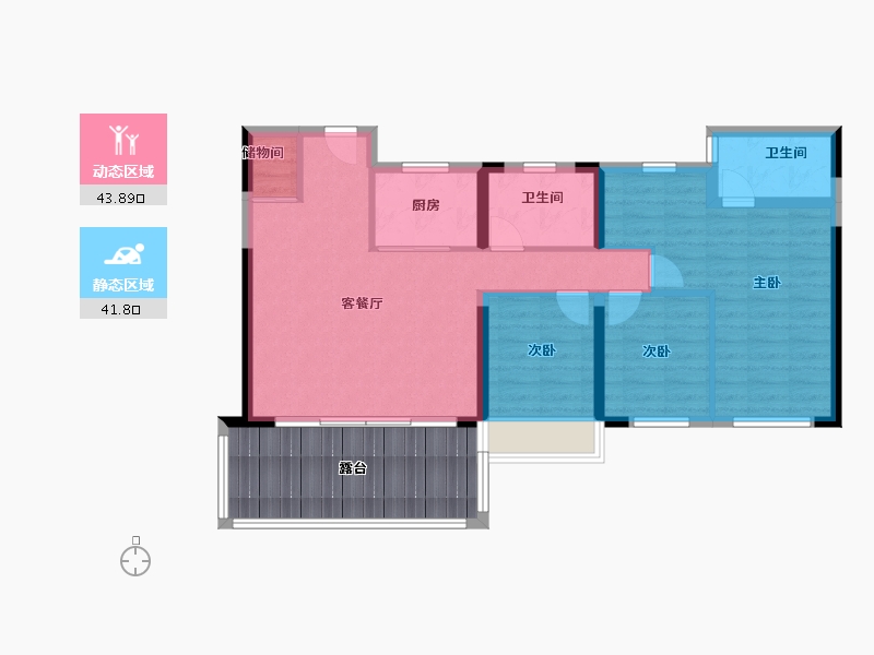 湖南省-株洲市-株洲建发缦云-89.60-户型库-动静分区