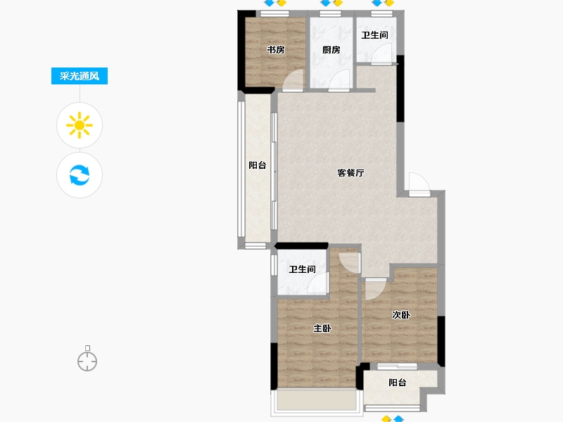 浙江省-嘉兴市-工联·云悦府-80.14-户型库-采光通风