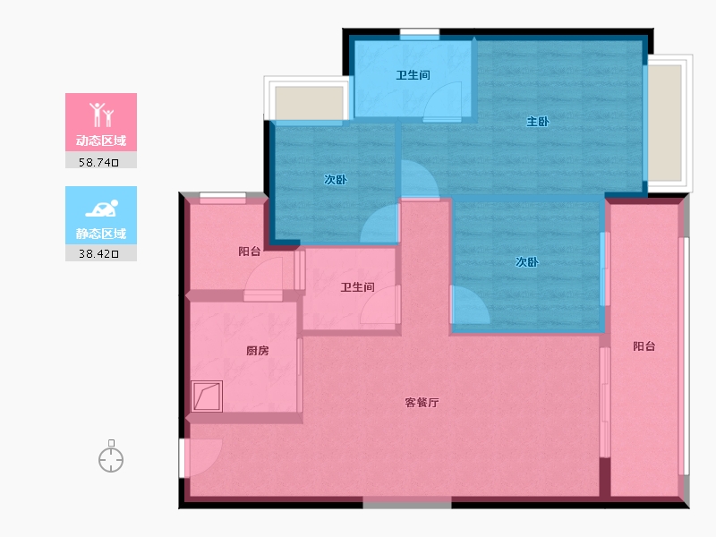 广东省-深圳市-凌云华府-87.20-户型库-动静分区