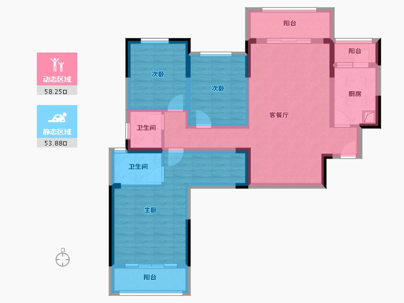 四川省-成都市-优品时代-113.00-户型库-动静分区