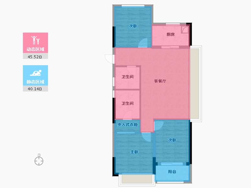 浙江省-绍兴市-蓝城·剡江莲园-76.92-户型库-动静分区