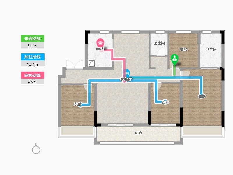 浙江省-绍兴市-蓝城·剡江莲园-118.88-户型库-动静线