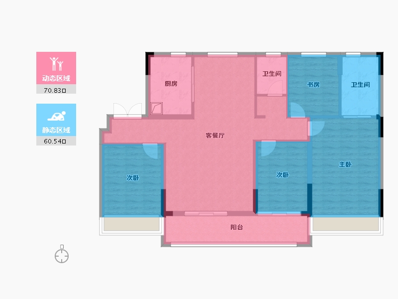 浙江省-绍兴市-蓝城·剡江莲园-118.88-户型库-动静分区