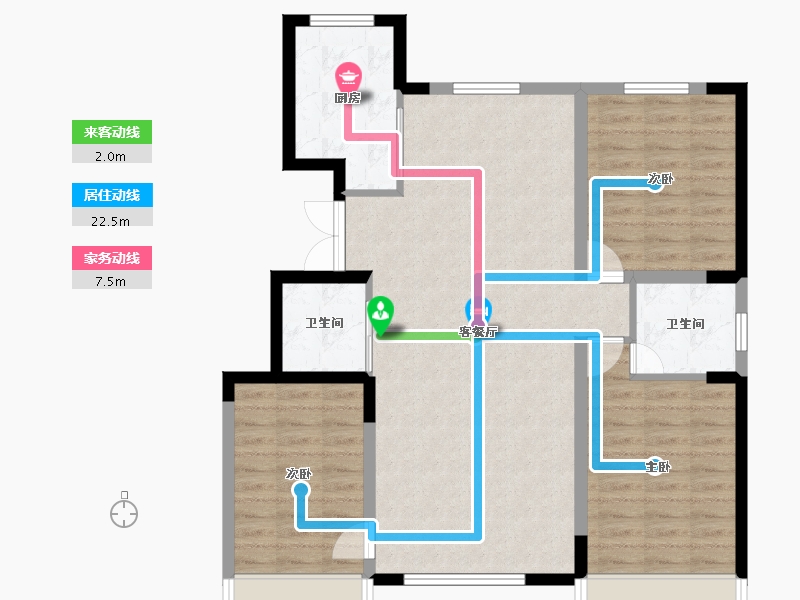 吉林省-松原市-豪杰悦璟-96.42-户型库-动静线