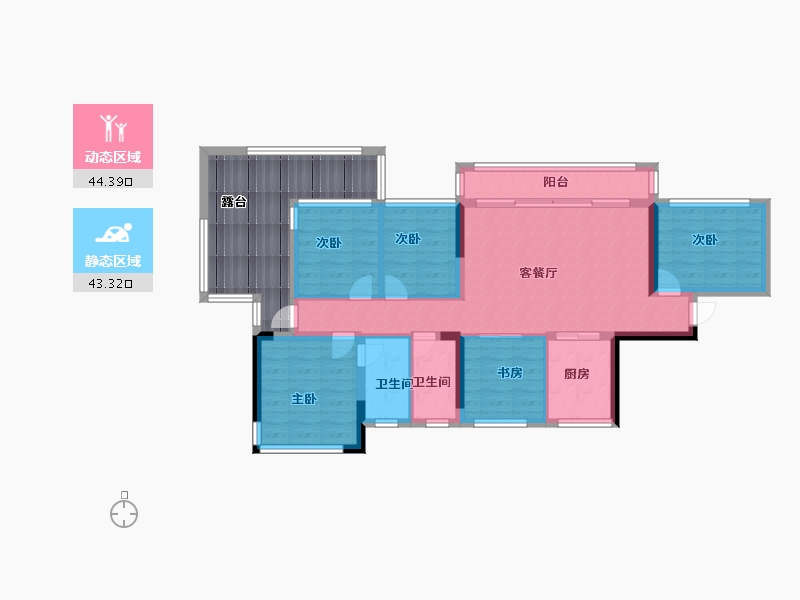 贵州省-贵阳市-清鸥十三樾-91.99-户型库-动静分区