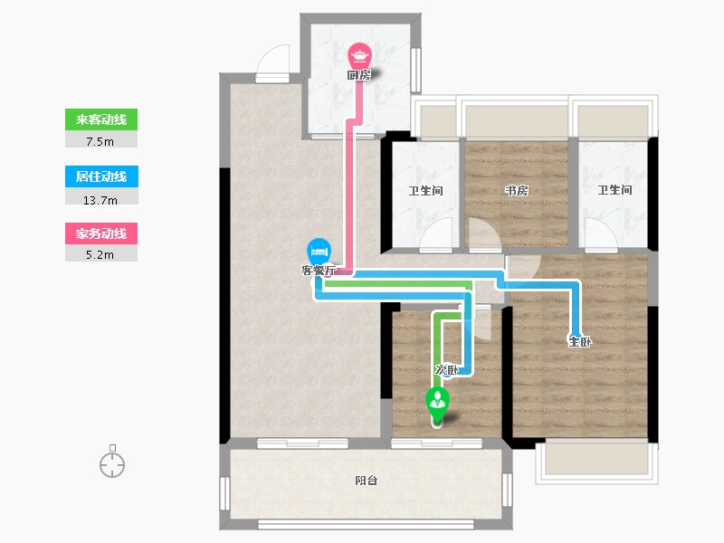 湖南省-株洲市-株洲建发缦云-84.01-户型库-动静线