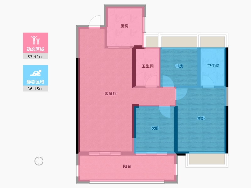 湖南省-株洲市-株洲建发缦云-84.01-户型库-动静分区