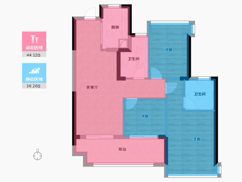 福建省-福州市-海湾润城Ⅱ期-71.20-户型库-动静分区