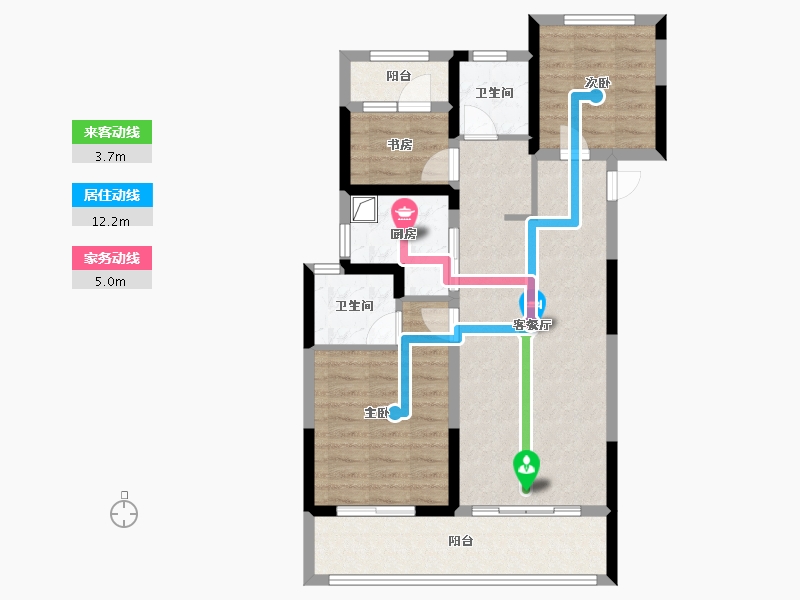 河南省-郑州市-美的智慧城·锦樾-79.20-户型库-动静线