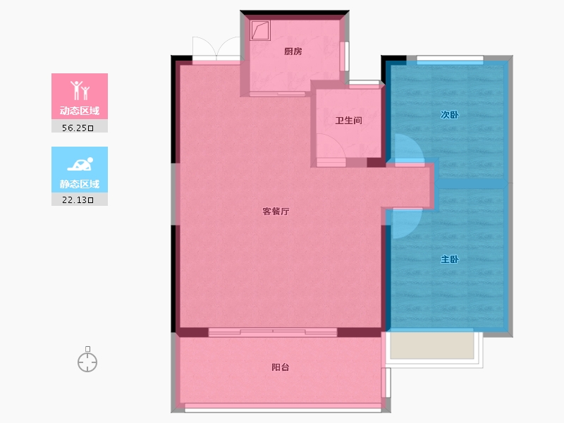 湖北省-宜昌市-城发金桥月泊-70.15-户型库-动静分区