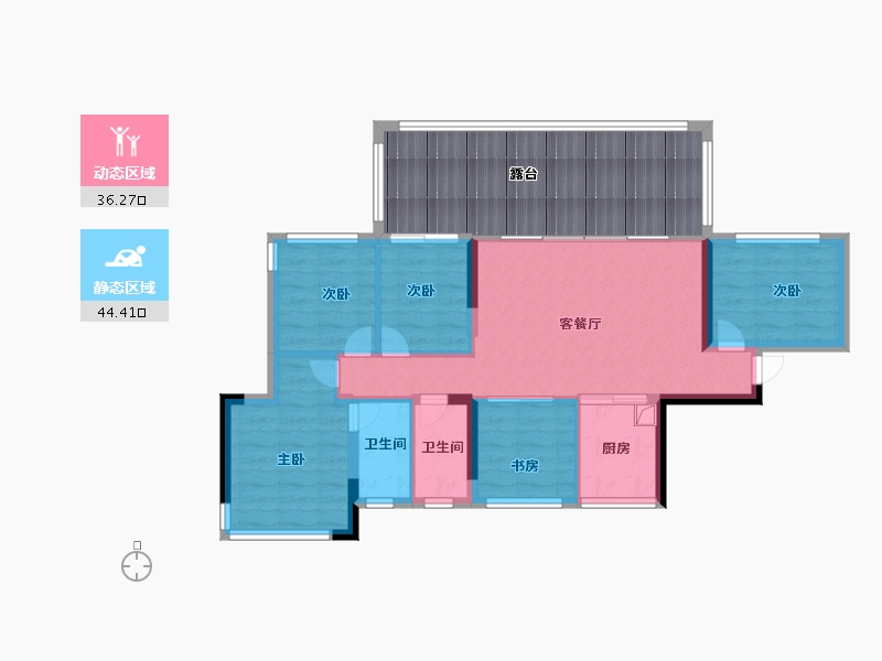 贵州省-贵阳市-清鸥十三樾-92.00-户型库-动静分区