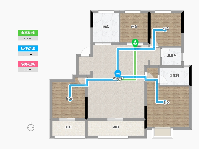 浙江省-杭州市-兴耀沐晴川-111.31-户型库-动静线