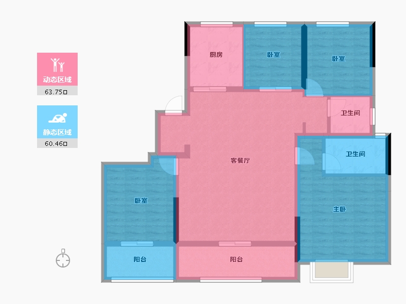 浙江省-杭州市-兴耀沐晴川-111.31-户型库-动静分区