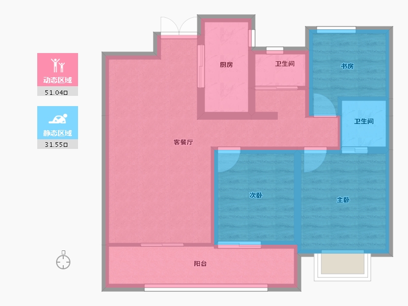 甘肃省-庆阳市-凤凰蓉境-72.80-户型库-动静分区