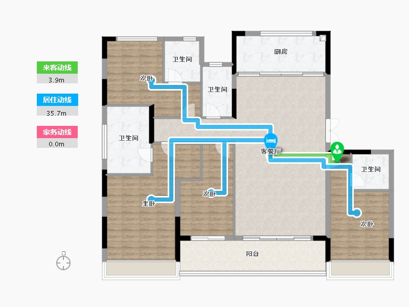 浙江省-杭州市-滨江潮语鸣翠轩-158.86-户型库-动静线