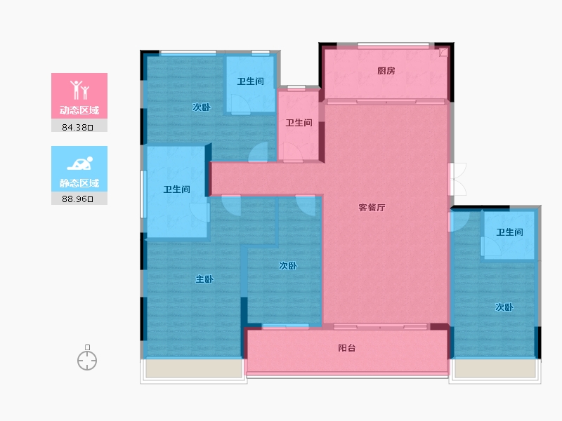 浙江省-杭州市-滨江潮语鸣翠轩-158.86-户型库-动静分区