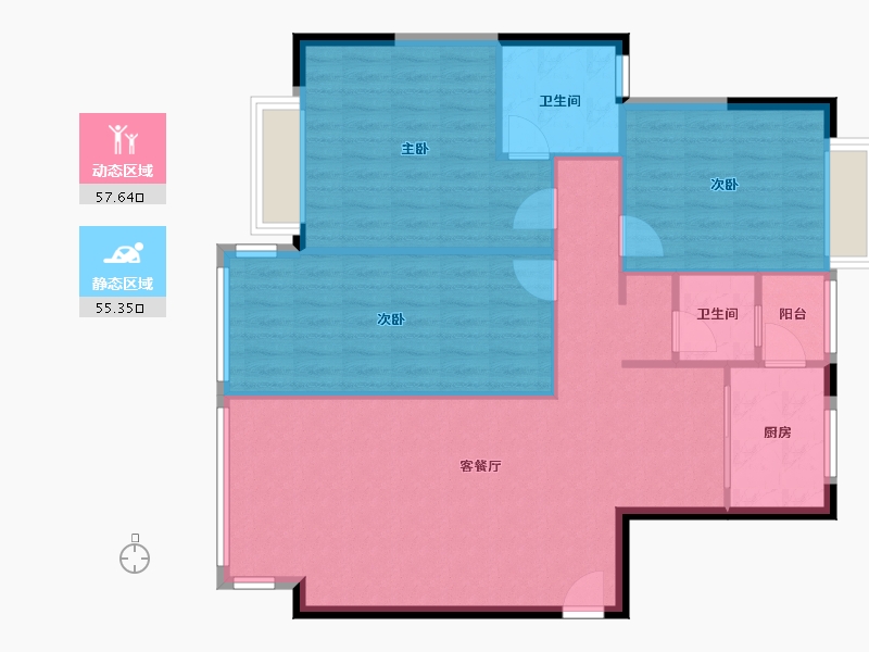 四川省-成都市-御府花都-104.00-户型库-动静分区