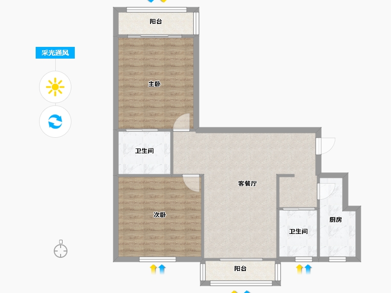 安徽省-宿州市-绿洲嘉园-92.00-户型库-采光通风