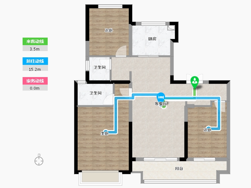 陕西省-西安市-陕建崇文观筑-96.14-户型库-动静线