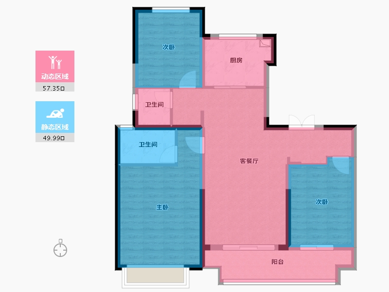 陕西省-西安市-陕建崇文观筑-96.14-户型库-动静分区