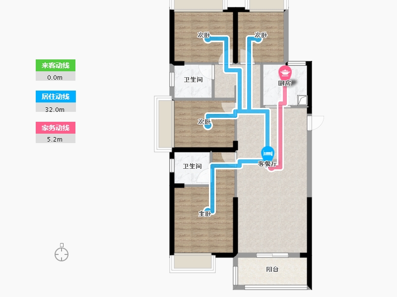 湖北省-武汉市-融创九坤璟宸时代-94.46-户型库-动静线