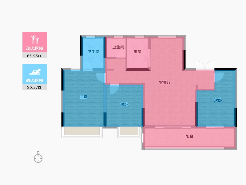 陕西省-铜川市-胜达君悦府-105.00-户型库-动静分区