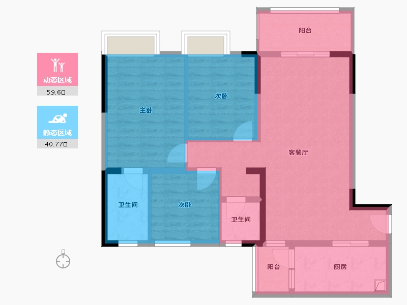 四川省-成都市-昊园阳光壹品-89.44-户型库-动静分区