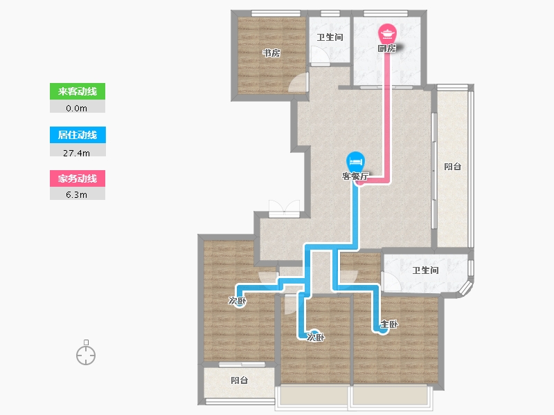 浙江省-杭州市-绿城沁百合-118.09-户型库-动静线