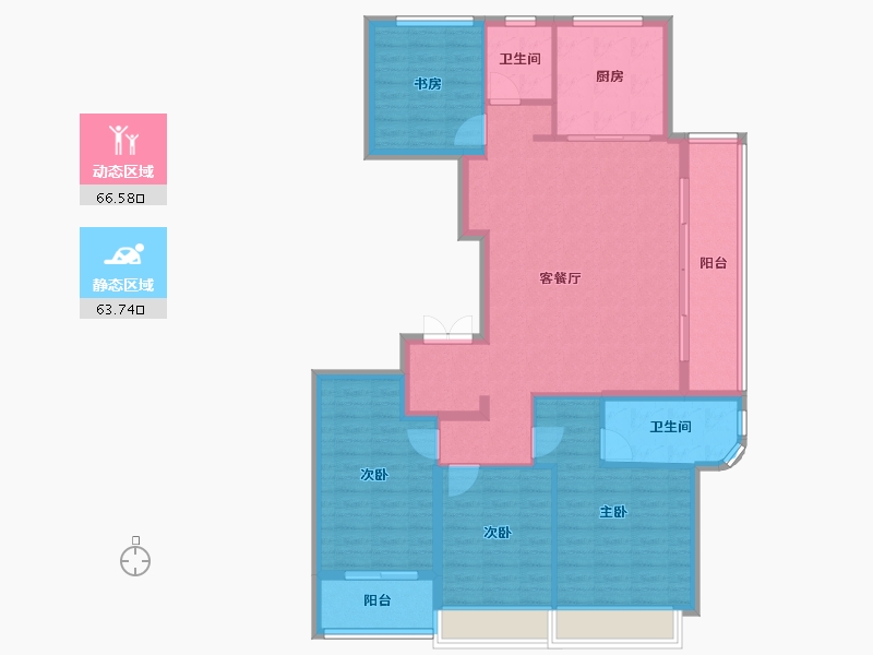 浙江省-杭州市-绿城沁百合-118.09-户型库-动静分区