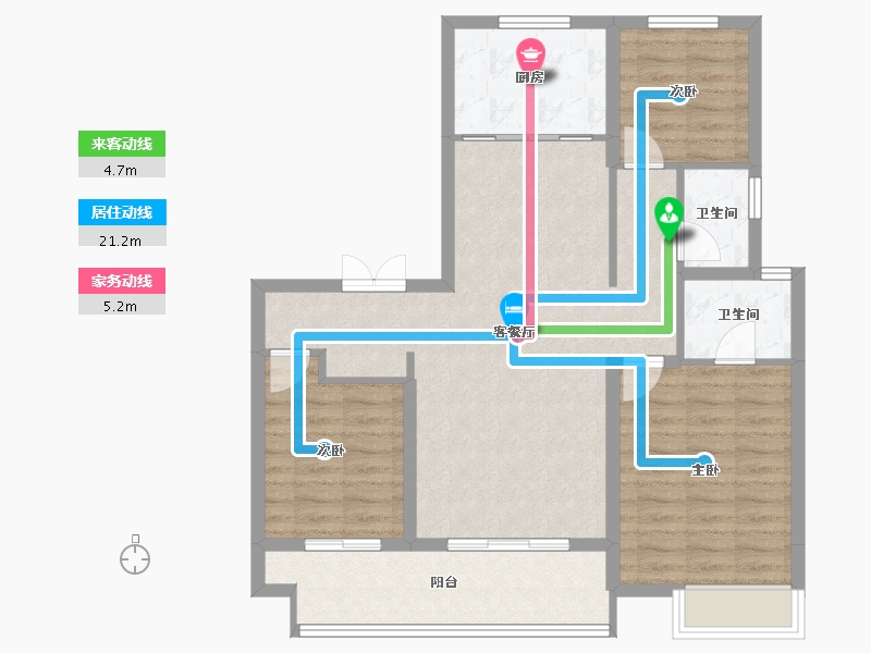 陕西省-铜川市-榕·熙林岳-90.60-户型库-动静线