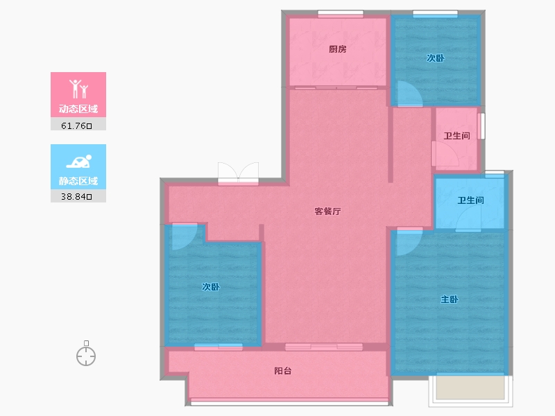 陕西省-铜川市-榕·熙林岳-90.60-户型库-动静分区