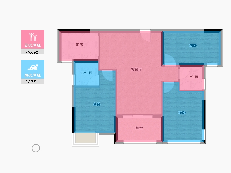 福建省-厦门市-集美发展心厝-68.80-户型库-动静分区