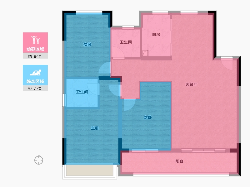 浙江省-湖州市-产投蓝城桂语兰庭-103.01-户型库-动静分区