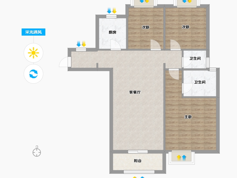 江西省-上饶市-建亨上东城(北区)-100.32-户型库-采光通风