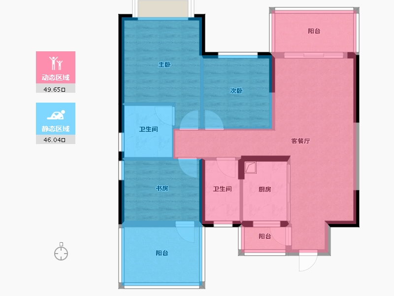 广西壮族自治区-南宁市-凤岭学府-86.82-户型库-动静分区