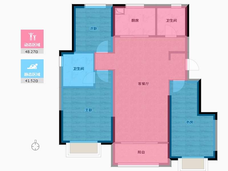 天津-天津市-大华国展公园世家-80.19-户型库-动静分区