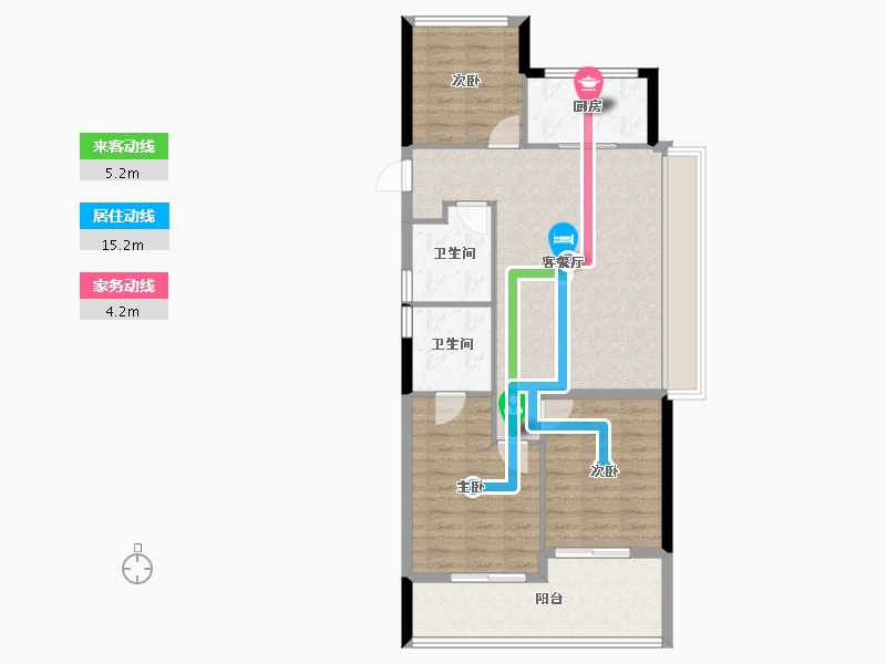 浙江省-杭州市-兴耀沐晴川-86.91-户型库-动静线