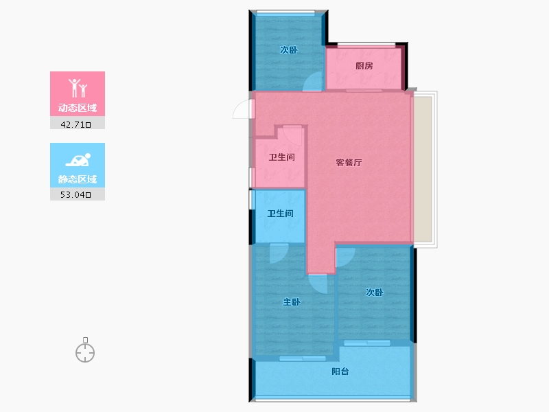 浙江省-杭州市-兴耀沐晴川-86.91-户型库-动静分区