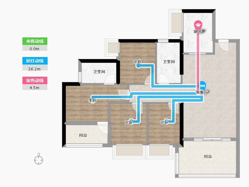 广东省-深圳市-京基·华樾-88.67-户型库-动静线