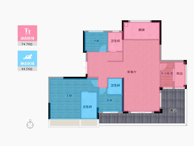 湖南省-长沙市-福天·星河院子-129.00-户型库-动静分区