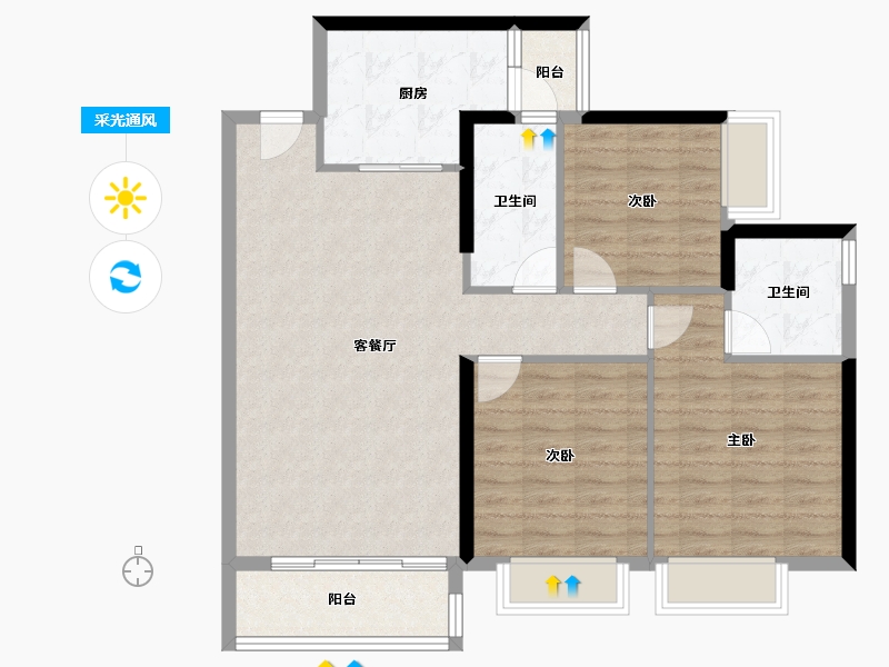 广东省-深圳市-京基·华樾-96.00-户型库-采光通风