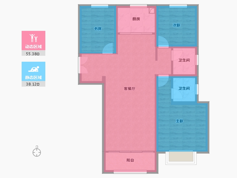 甘肃省-庆阳市-凤凰蓉境-83.46-户型库-动静分区