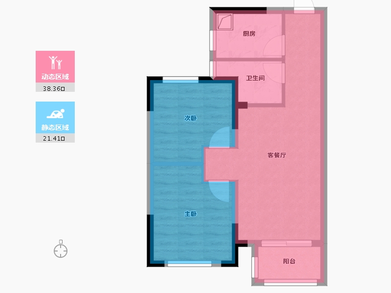 浙江省-杭州市-锦南人家3期-64.00-户型库-动静分区