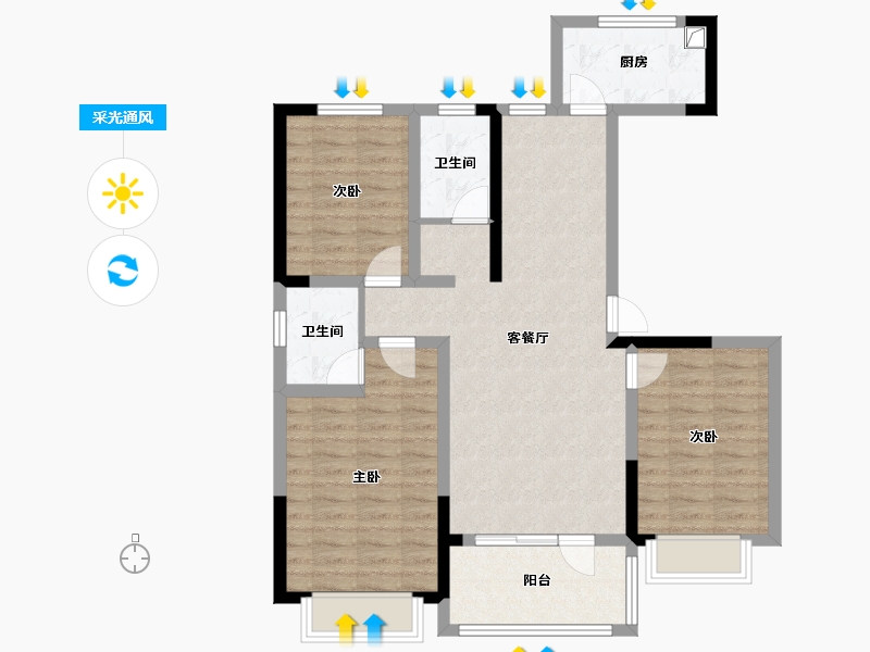 山东省-济宁市-景盛安邦-102.41-户型库-采光通风