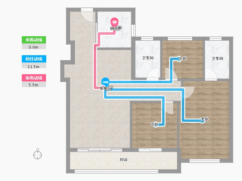 陕西省-西安市-中粮·悦著云朗-86.78-户型库-动静线