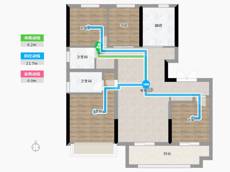 陕西省-西安市-陕建崇文观筑-92.36-户型库-动静线