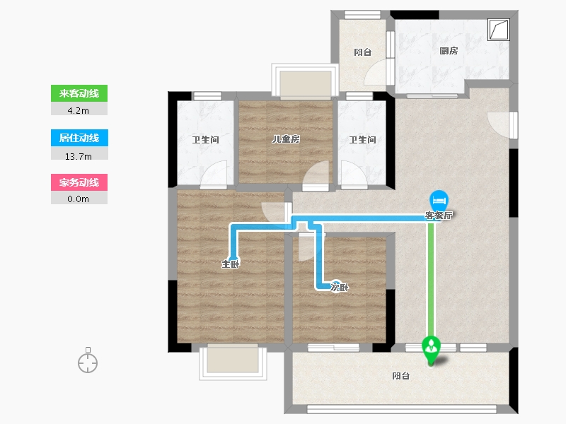 河南省-信阳市-蓝光雍景府-90.62-户型库-动静线